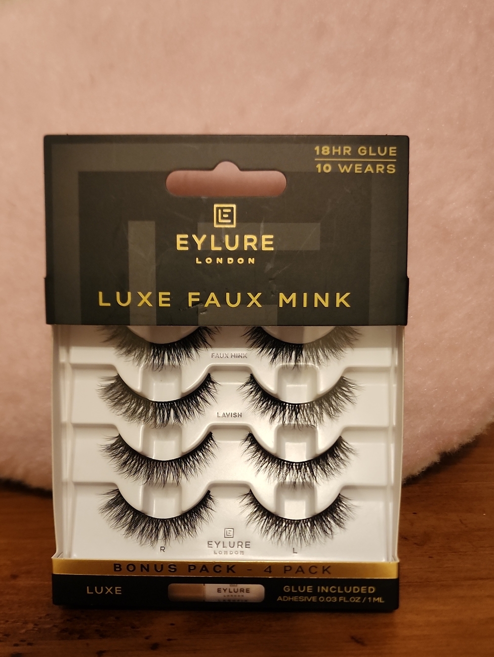 Luxe Faux Mink False Eyelashes 4-Pack - Black